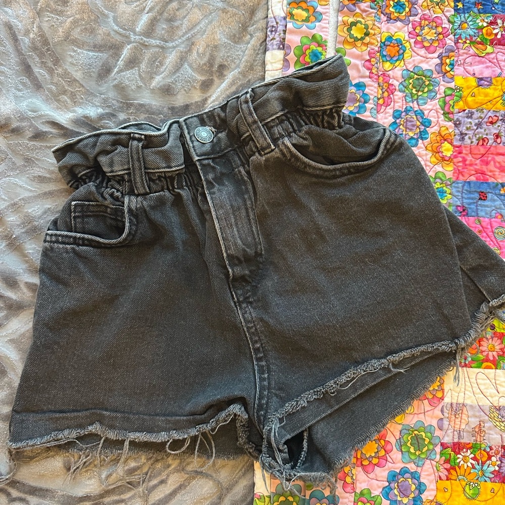 Subdued Black Jean Shorts